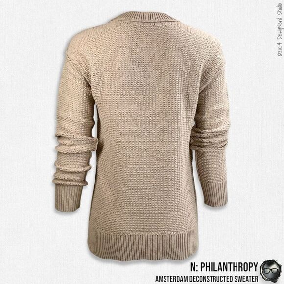 N:PHILANTHROPY AMSTERDAM DECONSTRUCTED SWEATER IN AUTUMN BLONDE BEIGE SIZE SMALL - Picture 10 of 16
